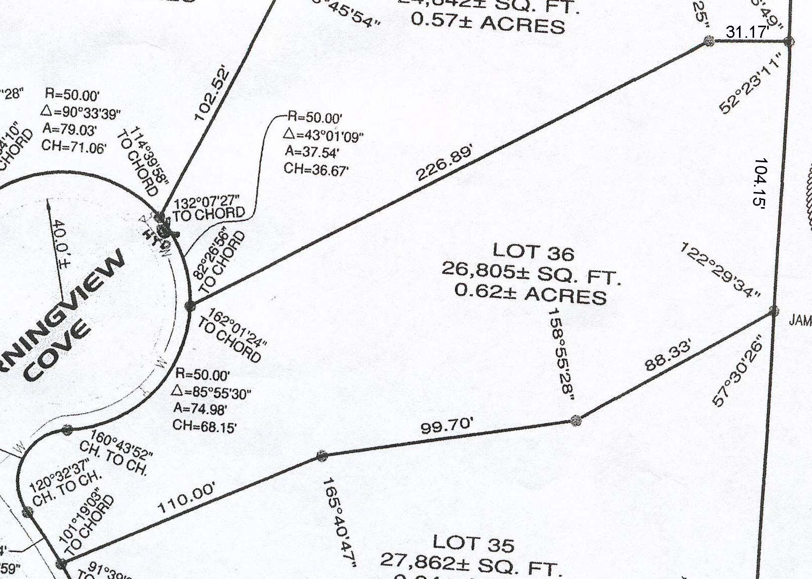 Bear
                Creek Ridge Sector 3 - Survey Lots 32 - 35