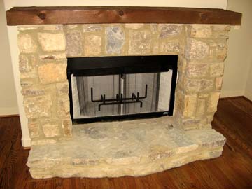 Stone Fireplace in Living Room