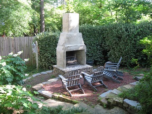 Fire Pit in Backyard