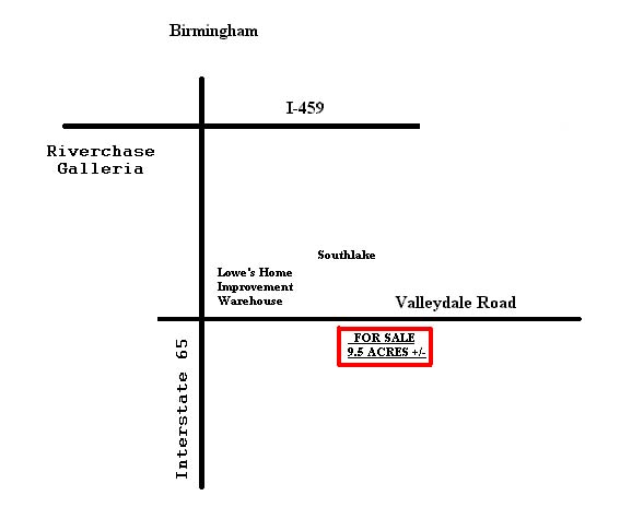 Directions to
              Valleydale Road/Southlake Property